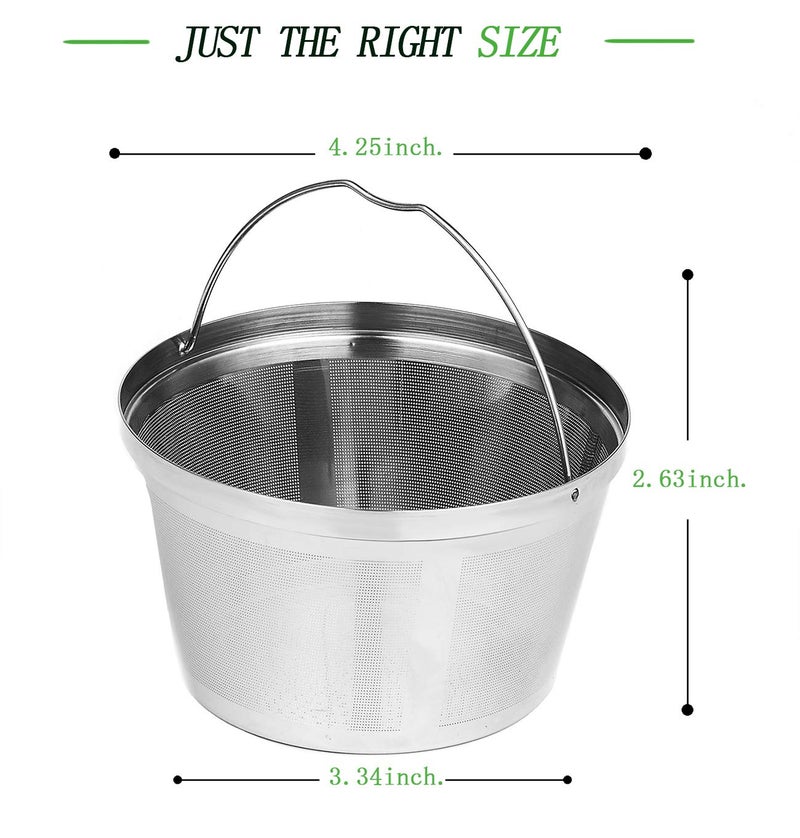 YEOSEN Stainless Steel Reusable Coffee Filters Basket 8 12 Cup Sturdy Permanent Coffee Filter fit for Mr. Coffee Black,Decker Coffee Makers 8 12 cups - Image 3